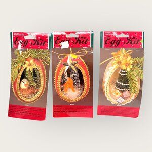Vintage Wangs Ornament Egg Kit Lot Of 3 Mushroom Bird Reindeer Tree